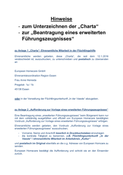Hinweise zum Unterzeichnen der Charta und