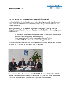 DKA und BEIJER REF unterzeichnen Partnerschaftsvertrag!
