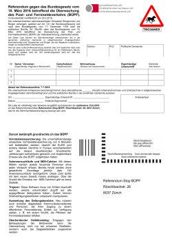 Unterschriftenbogen Referendum BÜPF Doppelseitig
