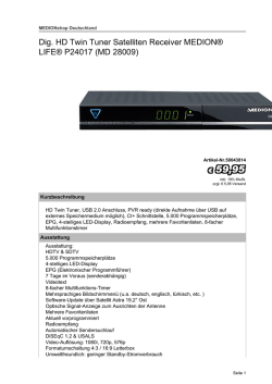 Dig. HD Twin Tuner Satelliten Receiver MEDION® LIFE® P24017