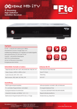 IP Streaming High Definition Satelliten Receiver