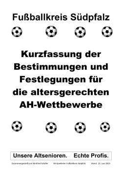 Kurzfassung der Bestiimungen im Seniorenspielbetrieb