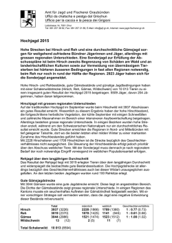 Hochjagd 2015 - Kanton Graub&uuml;nden