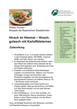 Hirsch im Himmel &ndash; Hirsch- gulasch mit