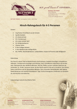 Hirsch-Rahmgulasch für 4
