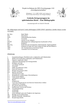 Eine Bibliographie - Gotische Kriegergruppen im sp&auml;tr&ouml;mischen Reich