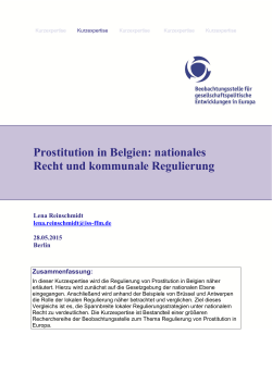 Prostitution in Belgien: nationales Recht und kommunale Regulierung