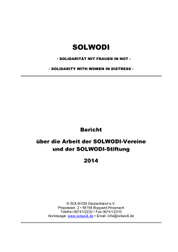 Jahresbericht 2014 über die Arbeit von SOLWODI