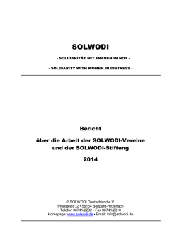 Jahresbericht 2014 &uuml;ber die Arbeit von SOLWODI