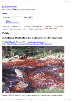 Eilmeldung: Deutschland hat Todesstrafe wieder