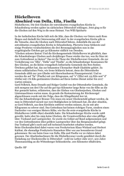 Zeitungsartikel Hückelhoven Abschlied Glocken