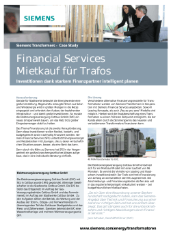 Financial Services Mietkauf für Trafos