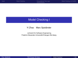 Model Checking I - Lehrstuhl für Software Engineering