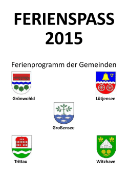 ferienspass 2015 - Gemeinde Trittau