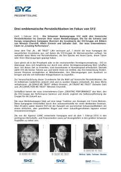 Drei emblematische Pers&ouml;nlichkeiten im Fokus von SYZ