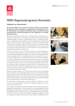 HEKS-Regionalprogramm Romandie