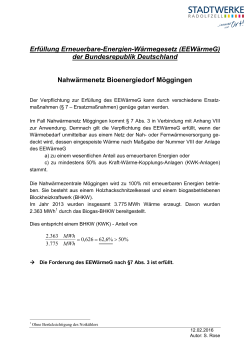 Erfüllung Erneuerbare-Energien-Wärmegesetz