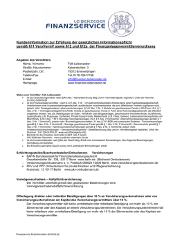 Kundeninformation zur Erfüllung der gesetzlichen Informationspflicht