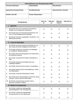 Informationen zum Schulwechsel (VKL)