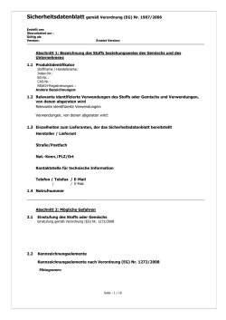 Sicherheitsdatenblatt gemäß Verordnung