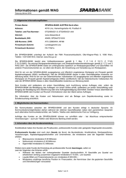 Informationen gem&auml;&szlig; WAG