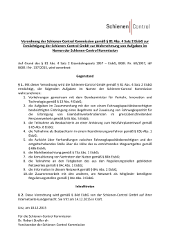 Verordnung der Schienen-Control Kommission gemäß § 81 Abs. 4