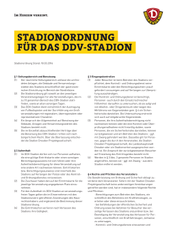 STADIONORDNUNG FÜR DAS DDV