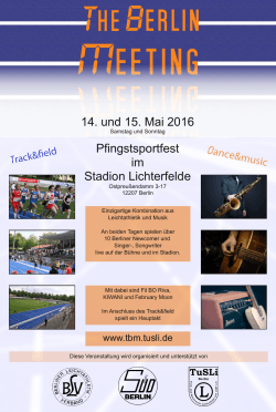 Pfingstsportfest im Stadion Lichterfelde 14. und 15. Mai 2016