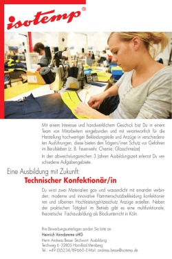 Infoflyer technische/r Konfektion&auml;r/in