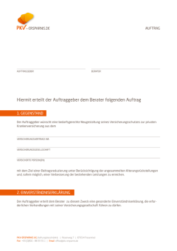 Hiermit erteilt der Auftraggeber dem Berater folgenden Auftrag