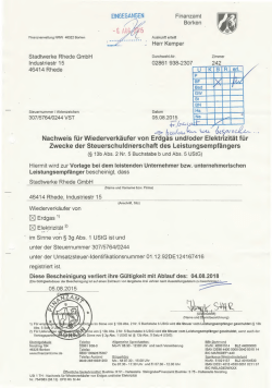 Nachweis - Netz - Stadtwerke Rhede