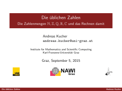 Die &uuml;blichen Zahlen - Karl-Franzens