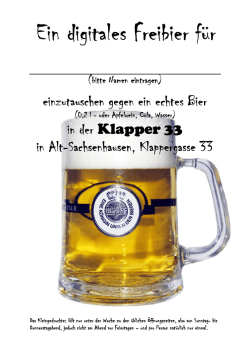 Ein digitales Freibier f&uuml;r Ein digitales Freibier f&uuml;r