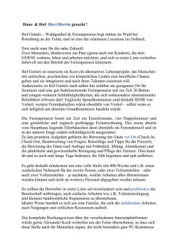 Haus- & Hof- Herr/Herrin gesucht ! Hof Guttels &ndash; Waldgasthof