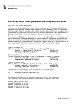 Ausstellung «Mein Körper gehört mir»: Einladung zum Elternabend