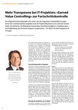 Earned Value Controlling&raquo; zur Fortschrittskontrolle