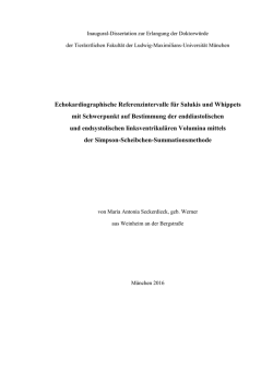 Echokardiographische Referenzintervalle f&uuml;r Salukis und Whippets