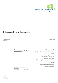 Informatik und Numerik - Fachhochschule Bingen
