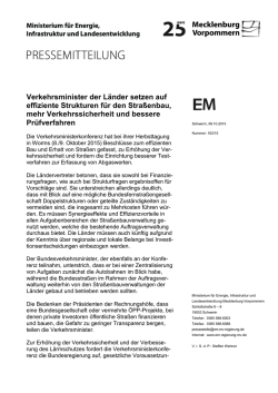 E Verkehrsminister der L&auml;nder setzen auf effiziente Strukturen f&uuml;r