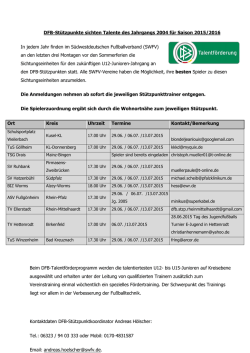 Info Vereine Talentsichtungstage 15-16