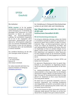 Die Institution www.spitex-grauholz.ch Zur Verstärkung im