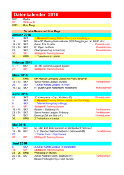 Datenkalender 2016 - Karateschule Sursee