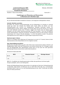 Pflanzenbau Aktuell, 13. Kalenderwoche