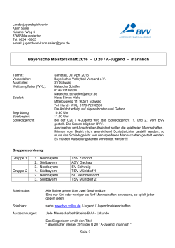 Bayerische Meisterschaft 2016 - U 20 / A-Jugend