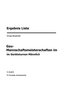 Ergebnisse Mannschaftsmeisterschaft