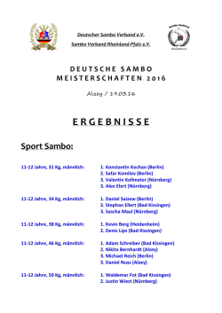 E R G E B N I S S E - Deutscher Sambo Verband e.V.