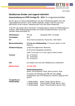 Ausschreibung BTB-Turnliga P6 für 2016 - männlich
