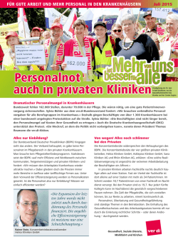 Info Juli 2015 f&uuml;r Private Kliniken - Gesundheit & Soziales