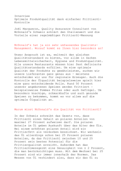 Interview Optimale Produktqualit&auml;t dank einfacher Frittier&ouml;l