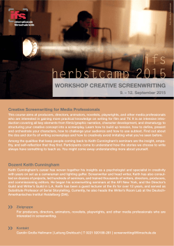 ifsHerbstcamp2015_Screenwriting - Internationale Filmschule Köln